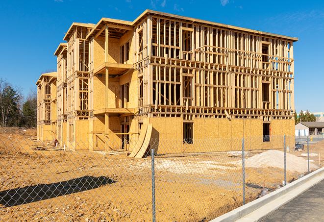 portable temporary chain link fence installations designed to secure construction zones in Hughson